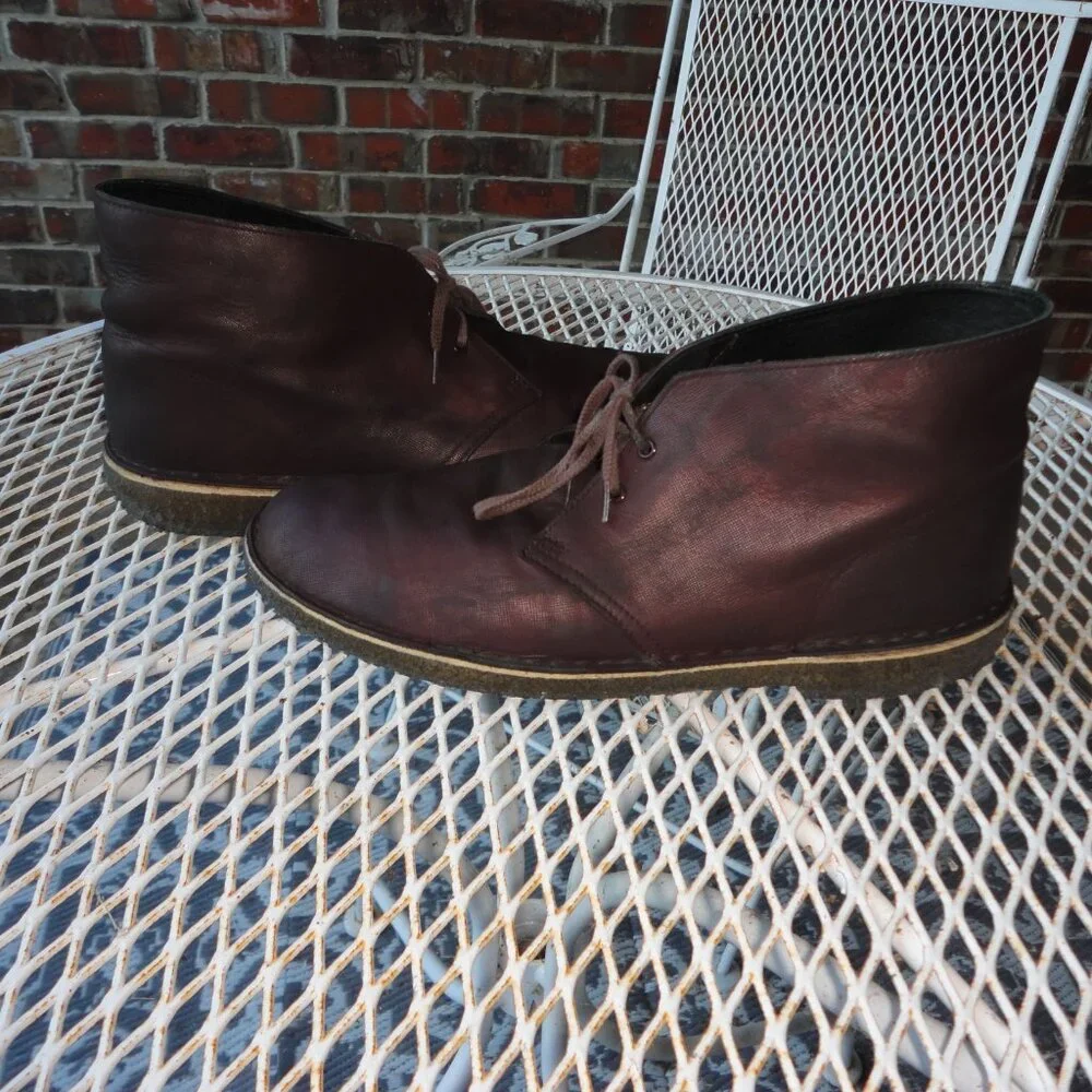 CLARKS Originals Desert Brown Leather Chukka Boots Size 12M